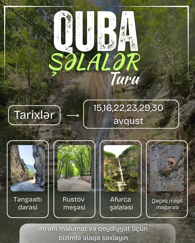Quba şəlalələr turu Quba şəlalələr turu