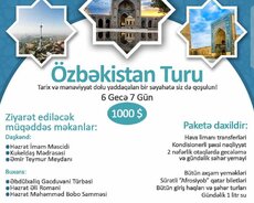 Özbəkistan qrup turu (Daşkənd , Buxara, Səmərqənd)