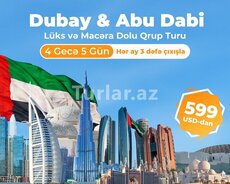 Vip Dubay Abudabi qrup turu (Hər ay 3dəfə çıxışla)