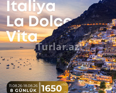 İtaliya qrup turu Roma Napoli Amalfi və Positano