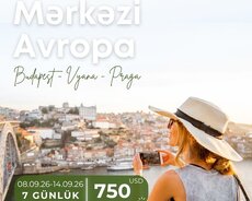 Budapeşt-Vyana-Praga Avropa turu