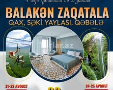 Şirin yol: Balakən Zaqatala Qax Şəki Yaylası, Qəbələ turu