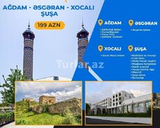 Xocalı Ağdam Əsgəran və Şuşaya tur