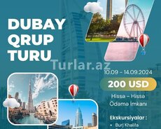 Dubay Qrup Turu-hissəli Ödəniş imkanı