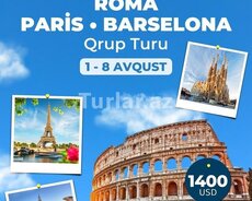 Roma Paris Barselona turu