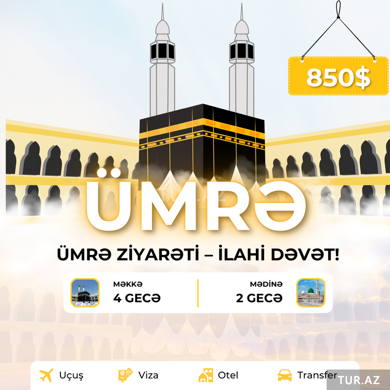 Ümrə Turu – Məkkə və Mədinə Ziyarəti Ümrə Turu – Məkkə və Mədinə Ziyarəti